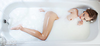 The hottest milky bath